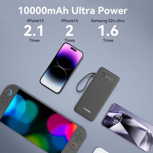FOOMEE 10000mah portable power bank with Charging Cables, 12W Fast Charging Item | Buy FOOMEE 10000mah portable power bank with Charging Cables, 12W Fast Charging | SPOP Enterprise Global